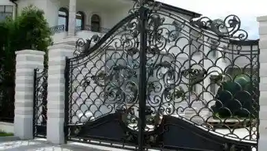 مدل درب حیاط ساده و شیک دو لنگه