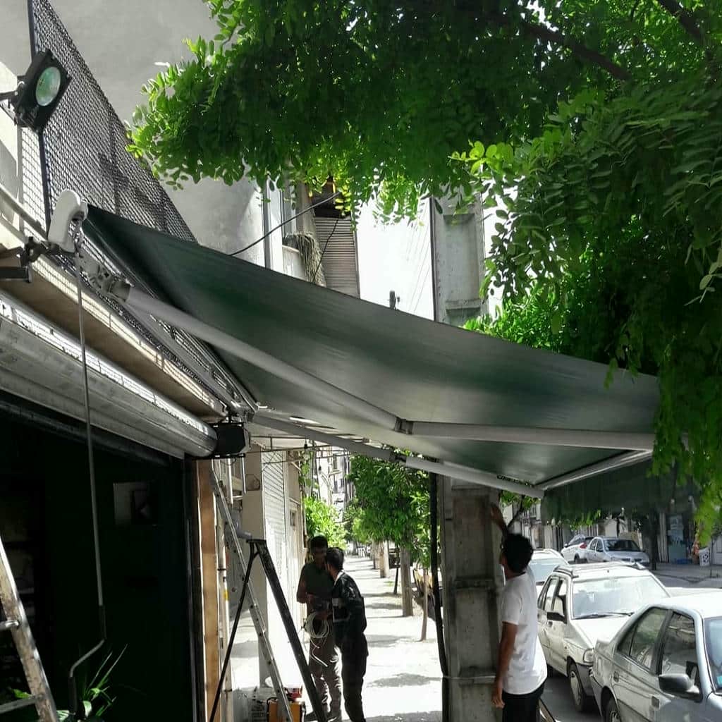 خرید سایبان برقی بازویی اتوماتیک بازوی استاندارد در بجنورد
