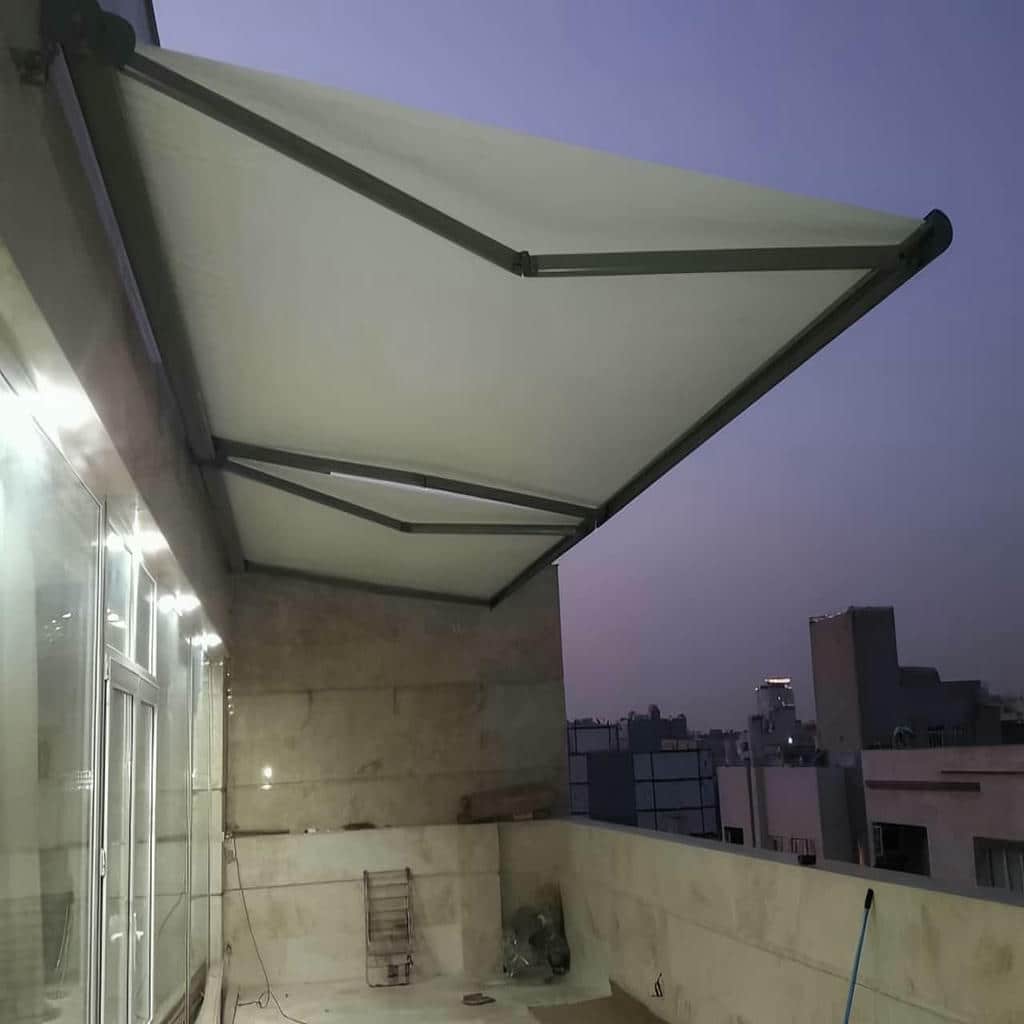 نصب سایبان برقی بازویی اتوماتیک موتور برقی در یزد