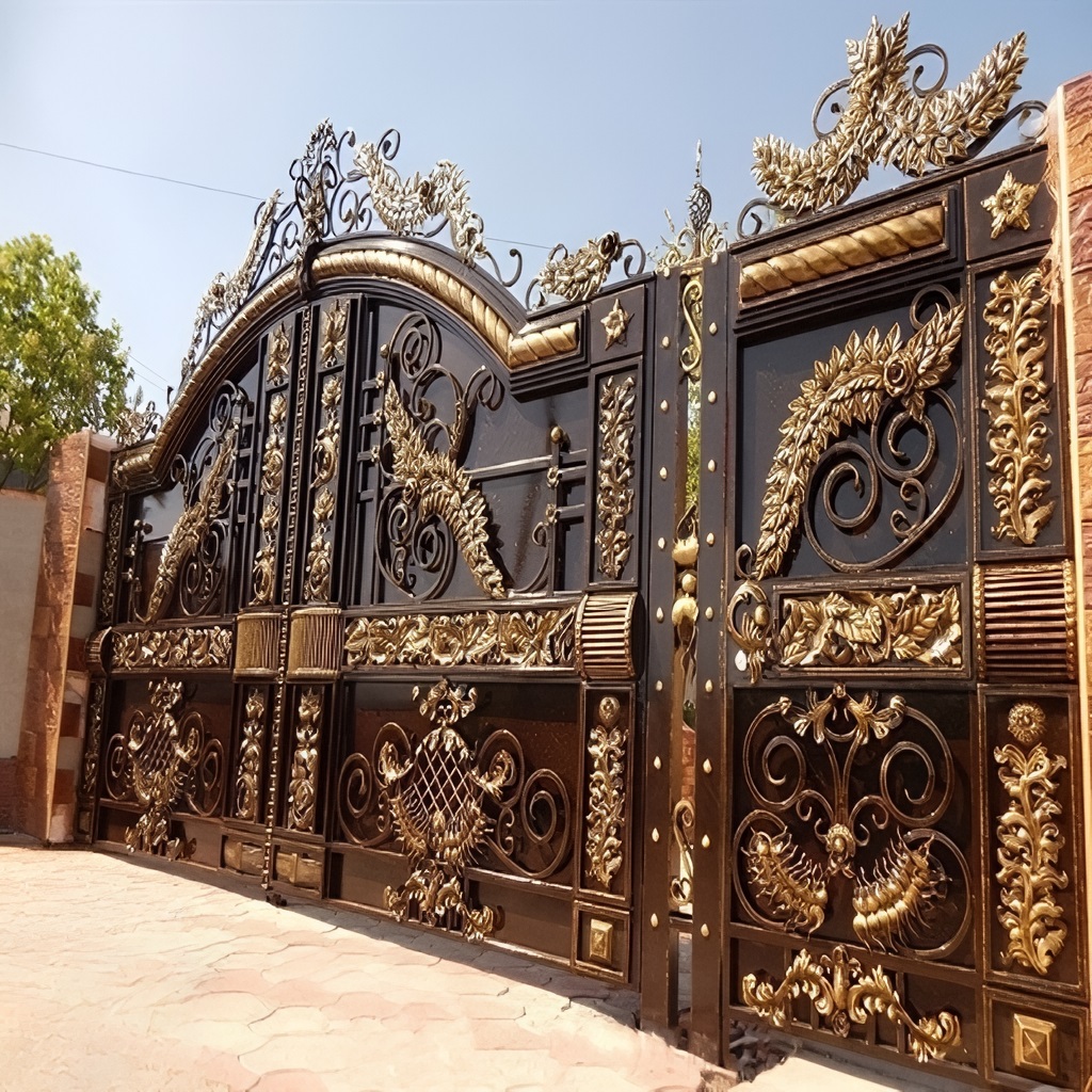 نصب درب حیاط پروفیل سنگین در بومهن