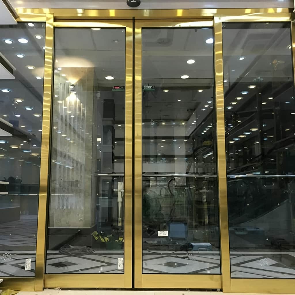 نصب درب اتوماتیک شیشه ای با ریل استاندارد