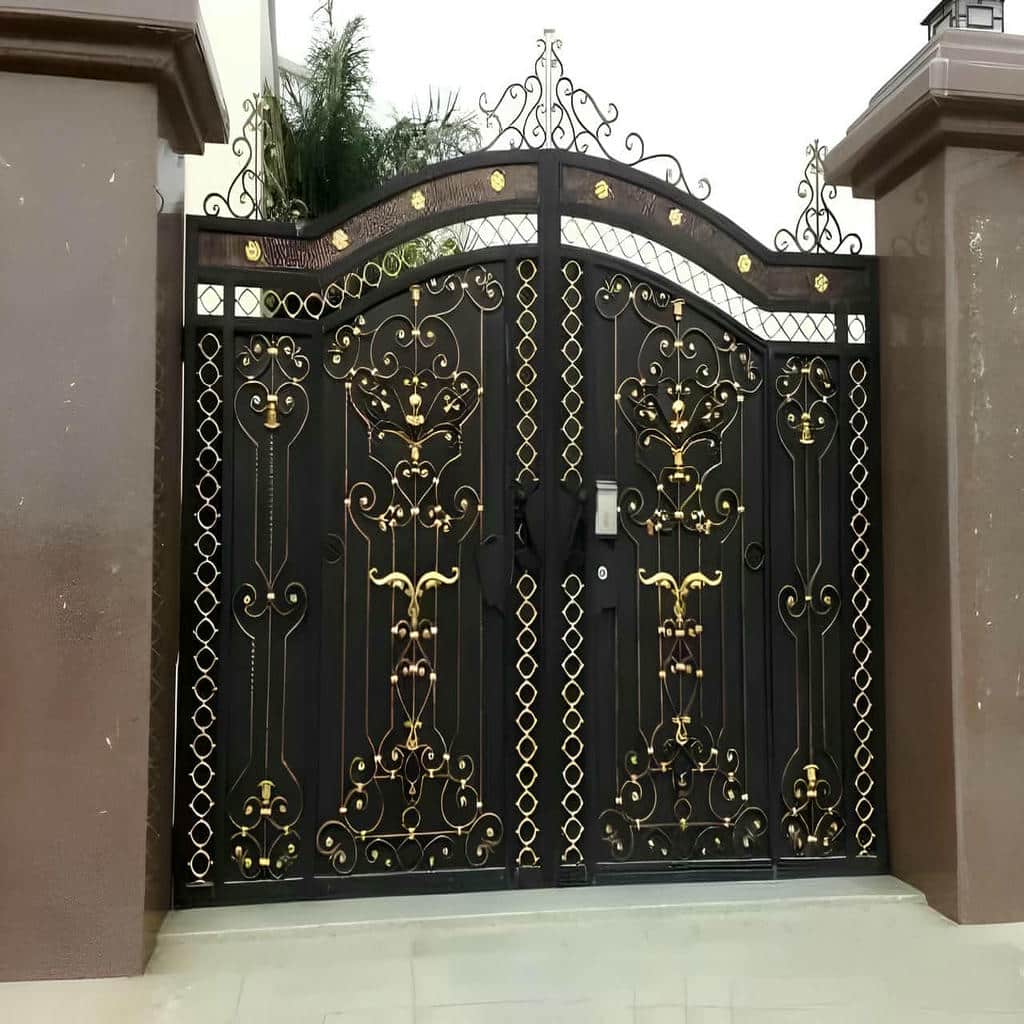 درب پارکینگ طرح چوب با پوشش ضد زنگ فضای باز