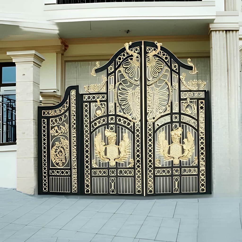 درب پارکینگ کشویی حیاط با یراق فلزی مقاوم