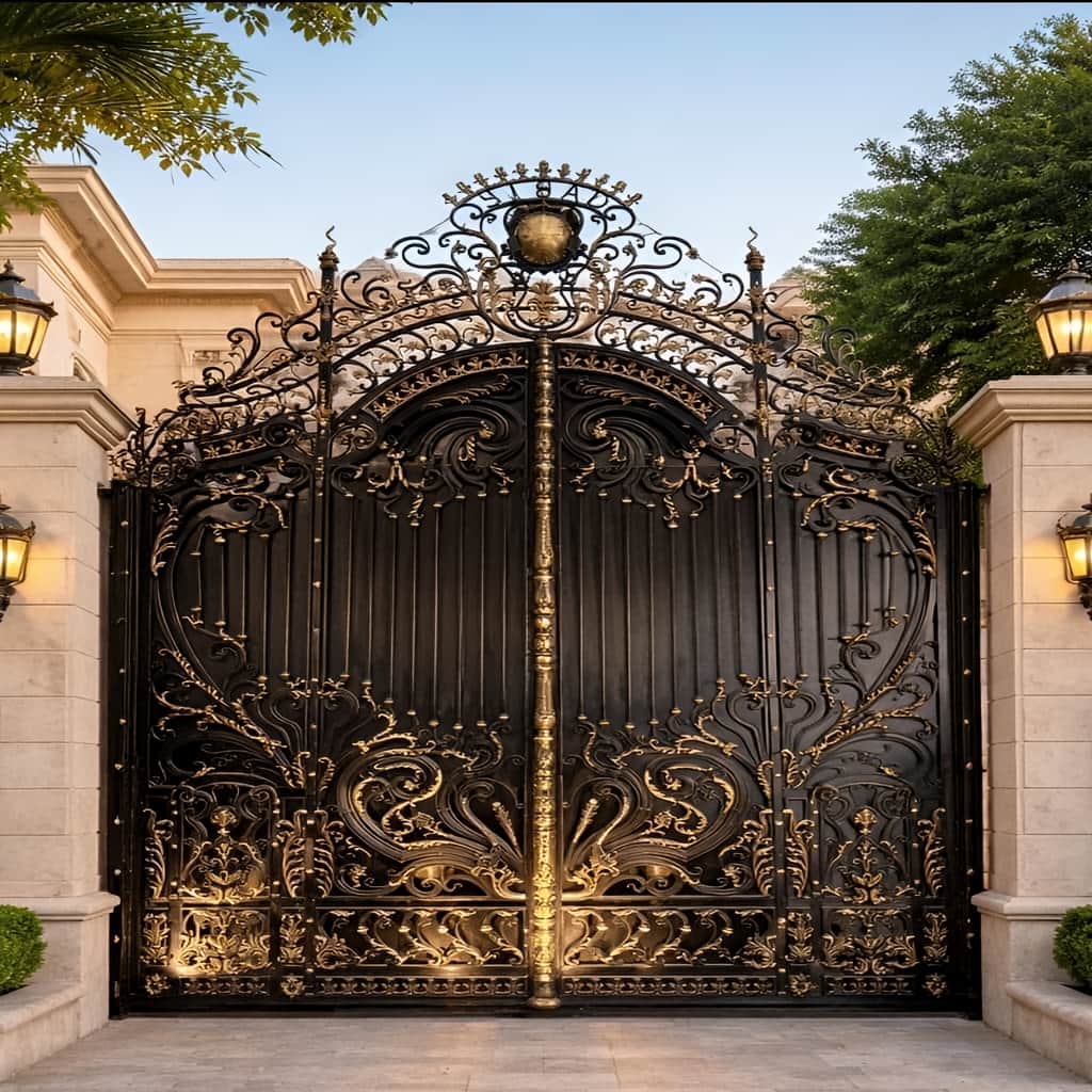 درب پارکینگ طرح چوب ریلی با حرکت روان روی ریل