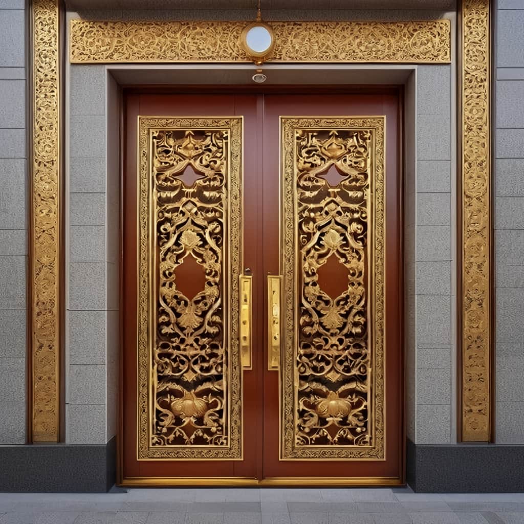 درب ویلایی برش لیزری با رنگ کوره ای هماهنگ با نما