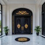 9 نمونه درب ویلایی مشکی طلایی شیک