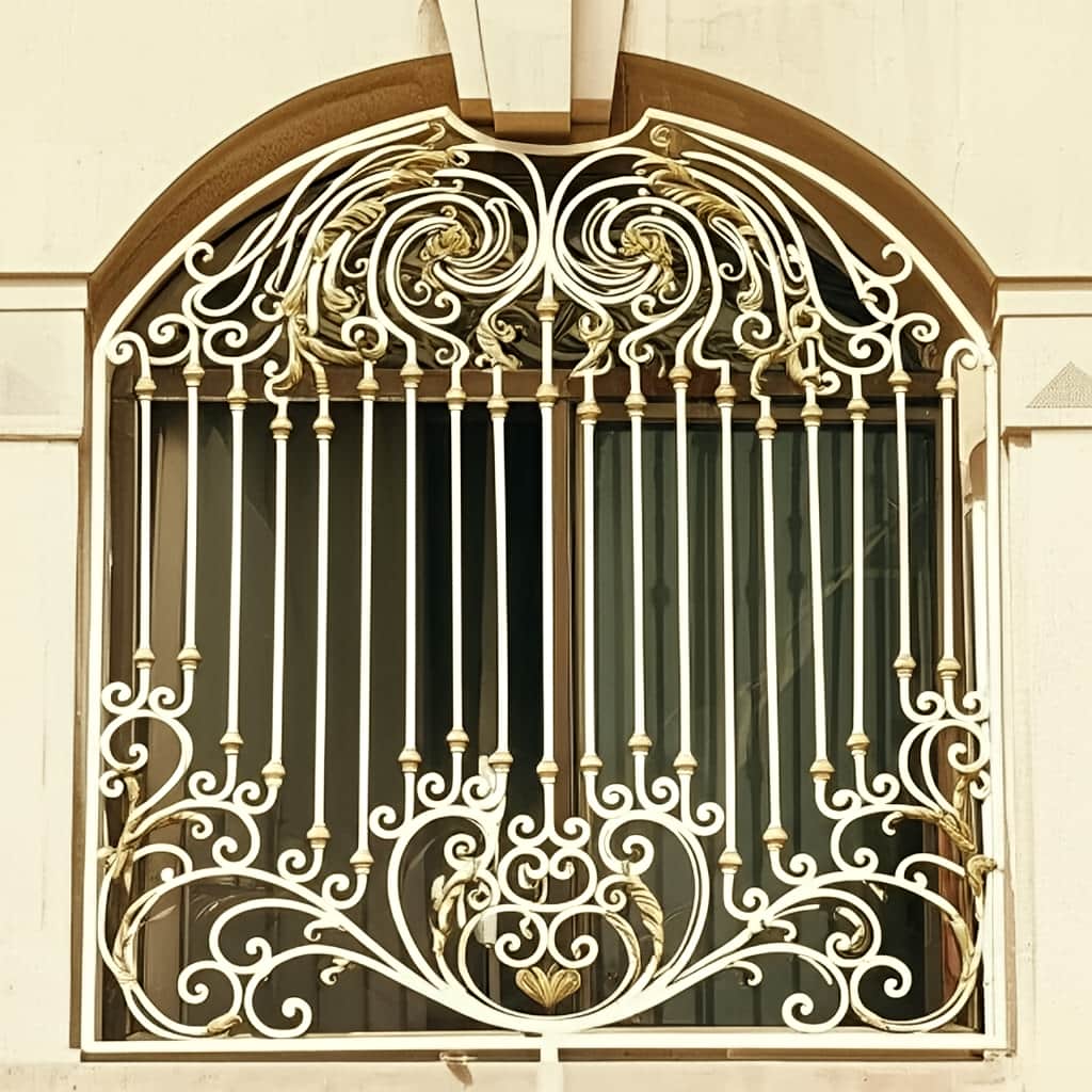 نرده پنجره نصب شده روی قاب ویلایی