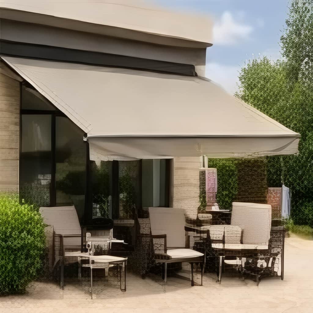 سایبان تاشو جمع شده پس از اجرای نهایی