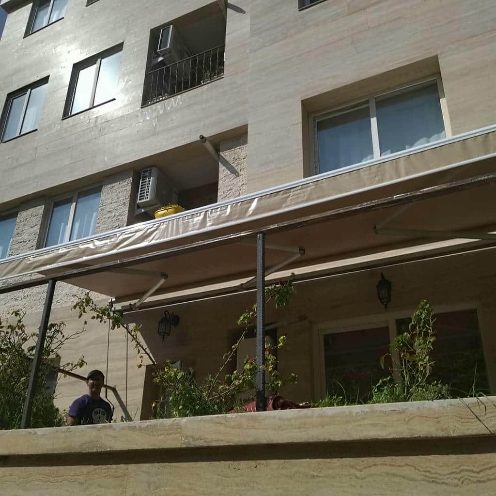 سایبان اتوماتیک با سازه منظم پس از اجرا