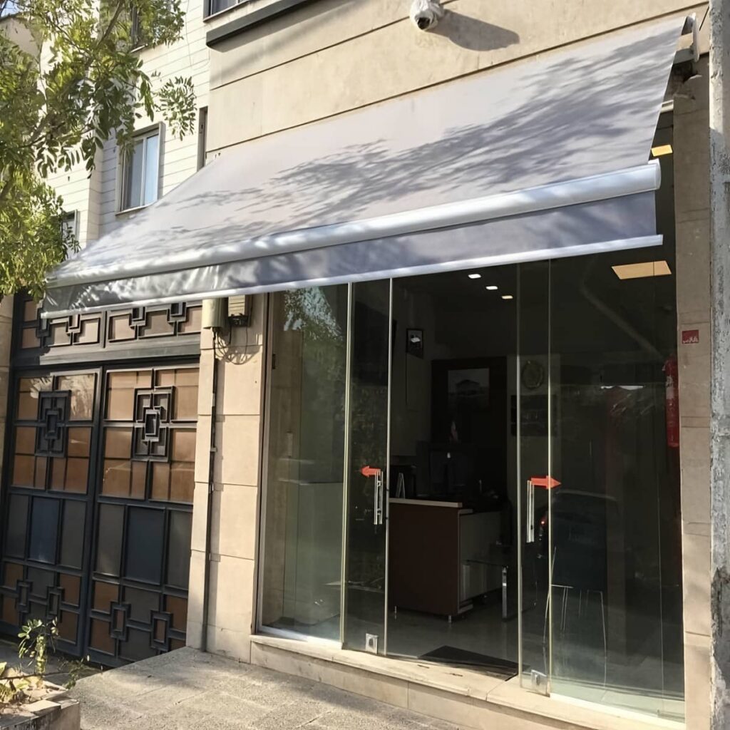 سایبان حیاط با پارچه آماده نصب سفارشی