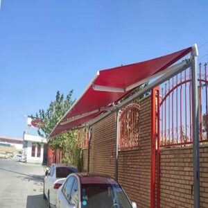 سایبان برقی مدل بازویی برای ورودی پرتردد در کرمانشاه