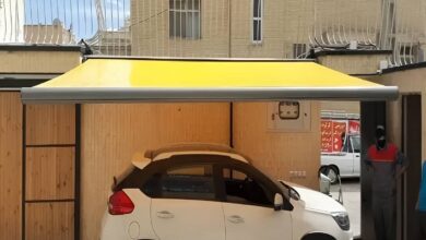 سایبان برقی مدل بازویی برای ورودی پرتردد در استان آذربایجان شرقی