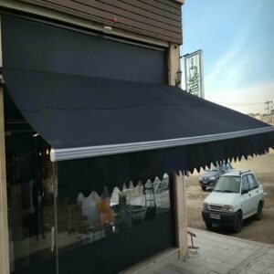 سایبان برقی مدل بازویی برای ورودی ویلایی در سنندج