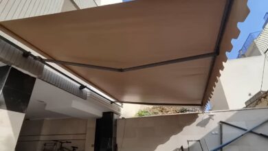 سایبان برقی مدل بازویی برای نمای کلاسیک در شهرکرد