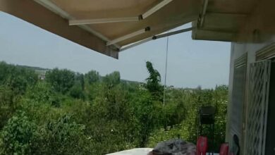 سایبان برقی مدل بازویی برای ورودی پرتردد در همدان