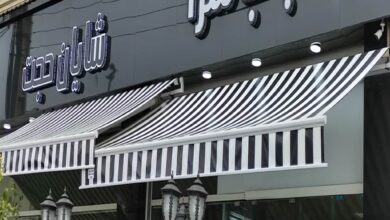 سایبان برقی با موتور نصب شده برای ورودی روزانه در بجنورد