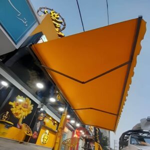 سایبان برقی مدل ایرانی برای ورودی پرتردد در بیرجند