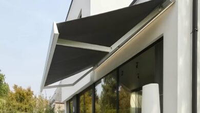 سایبان برقی مدل بازویی برای دهانه بزرگ در کرمان
