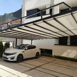 سایبان برقی مدل بازویی برای پروژه نوساز در استان خراسان رضوی