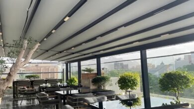 سایبان برقی مدل بازویی برای ورودی پرتردد در استان قزوین