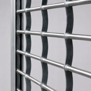 کرکره رول گیتر با شبکه فلزی در نمای کلاسیک
