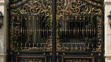 درب حیاط در استان گلستان مدل فلزی با قفل مقاوم برای کنترل ورودی