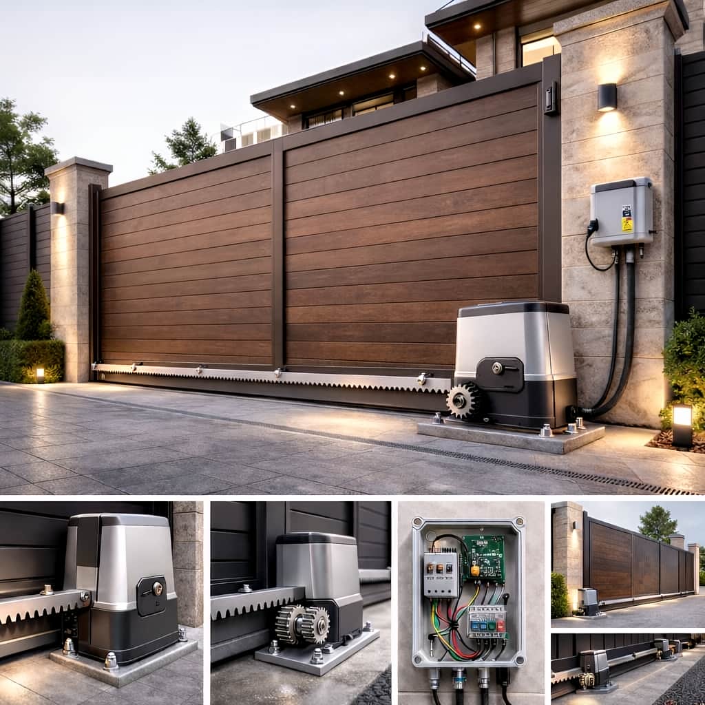جک درب پارکینگ در زنجان نصب شده روی درب ساختمان مسکونی