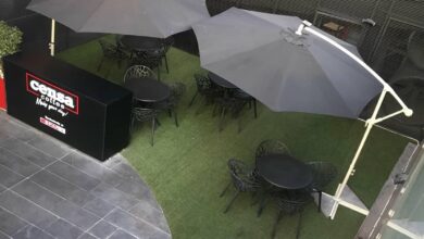 سایبان برقی مدل بازویی برای رفت و آمد روان در سمنان