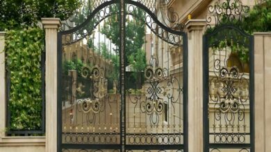درب حیاط در اردبیل مدل فلزی با ابعاد سفارشی مناسب ورودی ساختمان