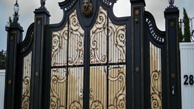 درب حیاط در یزد مدل فلزی با جوشکاری تمیز و قفل مقاوم