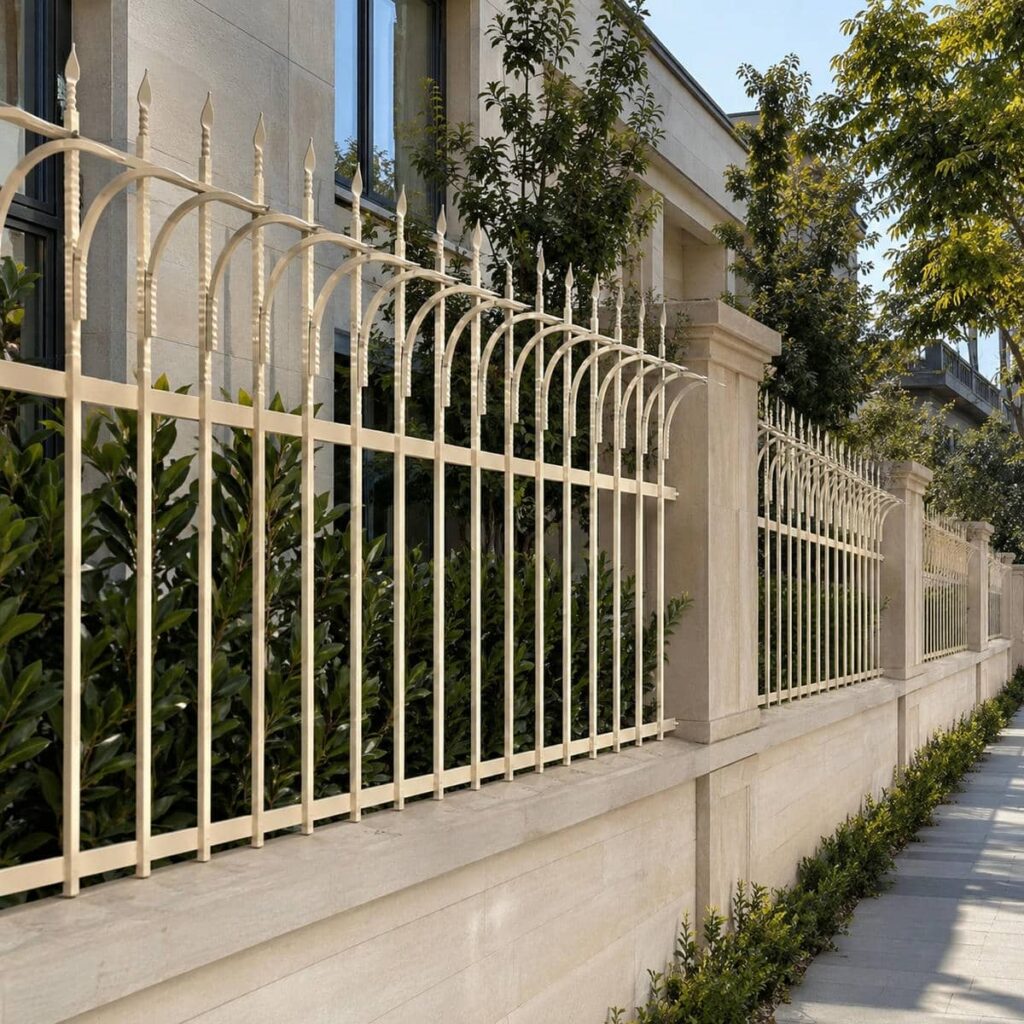 حفاظ روی دیوار حیاط در نمونه کار کامل پس از اجرا