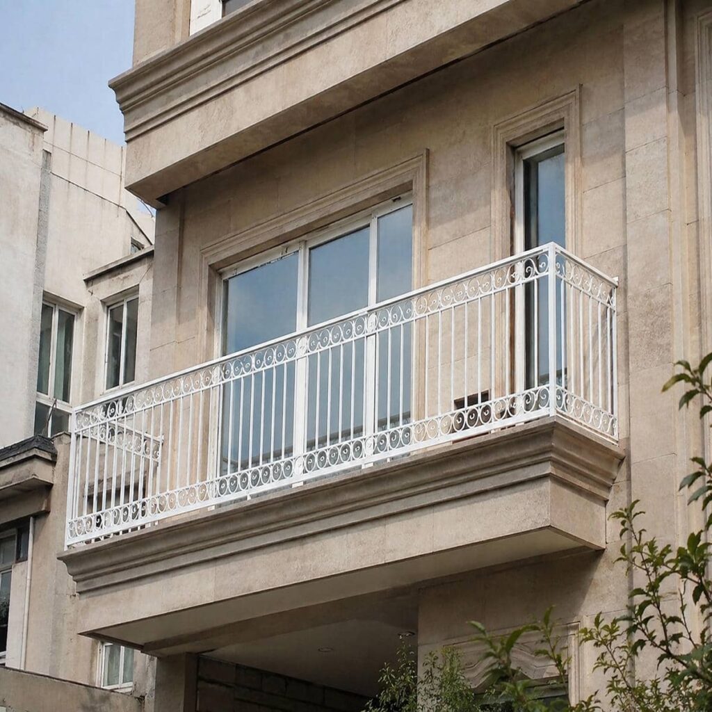 نرده بالکن با خطوط عمودی محافظ در استان خوزستان