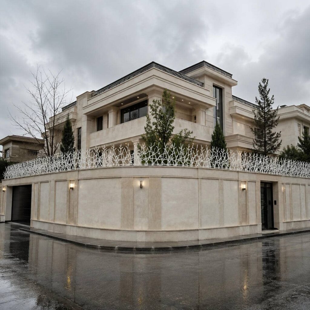 حفاظ دیوار در استان خوزستان با فرم منظم برای نمای مینیمال