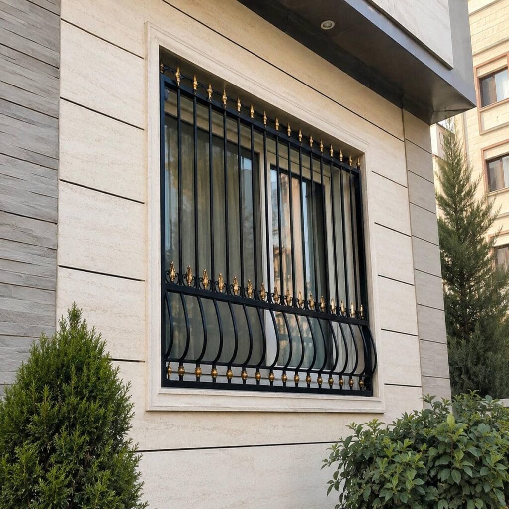 حفاظ پنجره آهنی مشکی برای کنترل ورودی در استان خراسان جنوبی