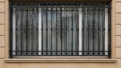حفاظ پنجره آهنی مشکی برای پروژه نوساز در استان خراسان رضوی