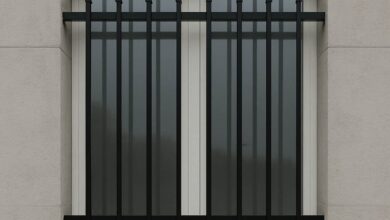 حفاظ پنجره ویلایی با پروفیل ساده و مینیمال